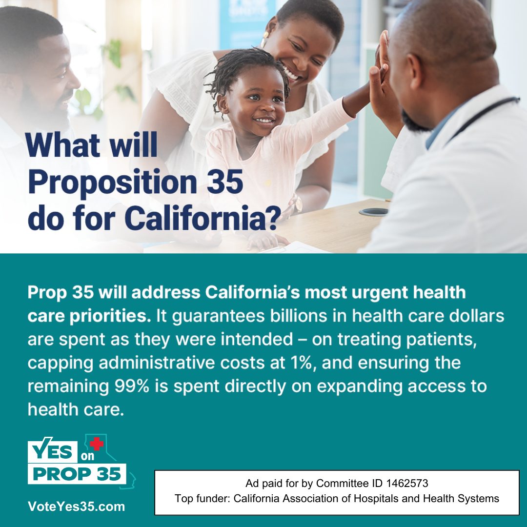 "What will Proposition 35 do for California" flyer