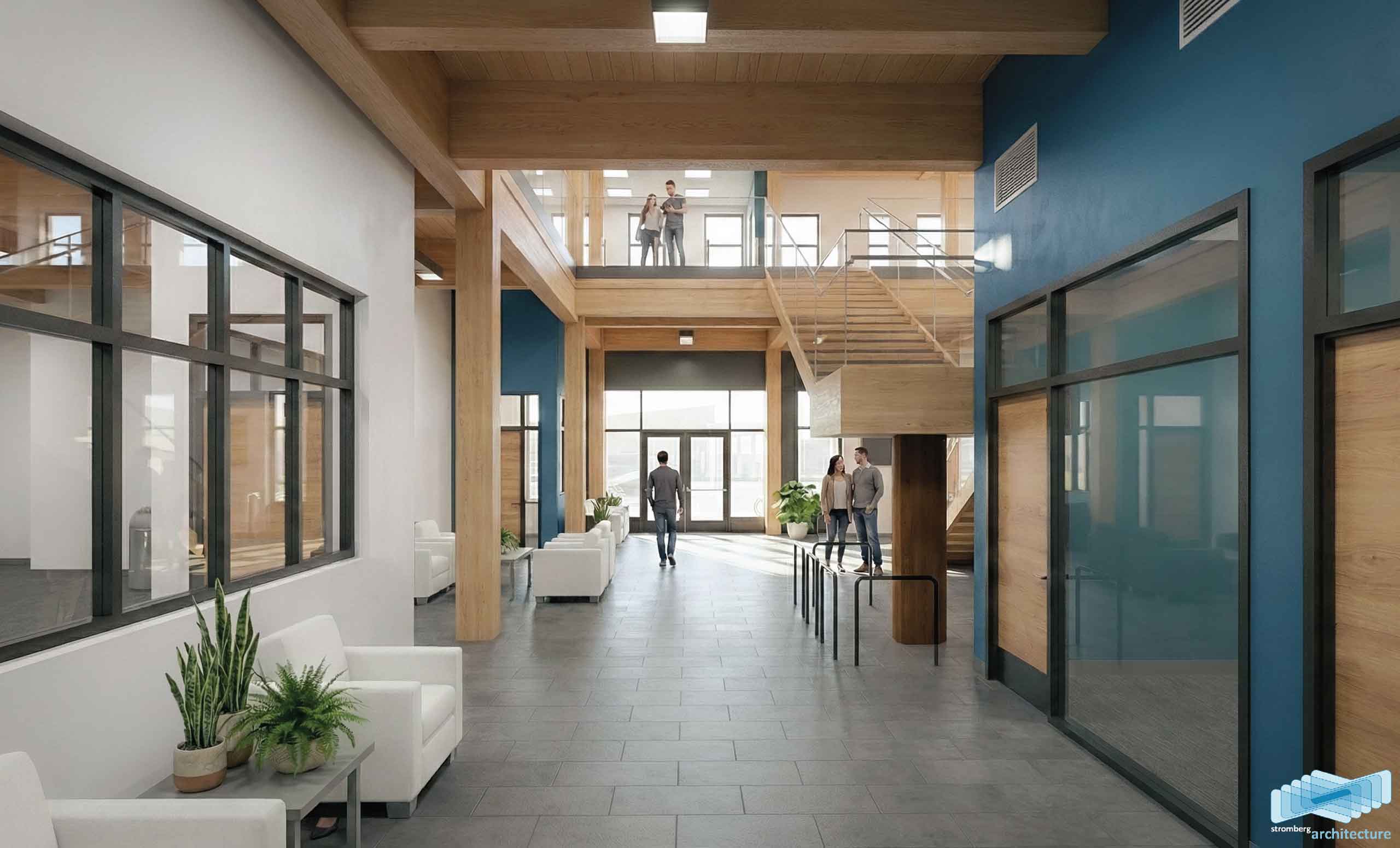 New AVH Health and Wellness Center interior 1st floor looking west