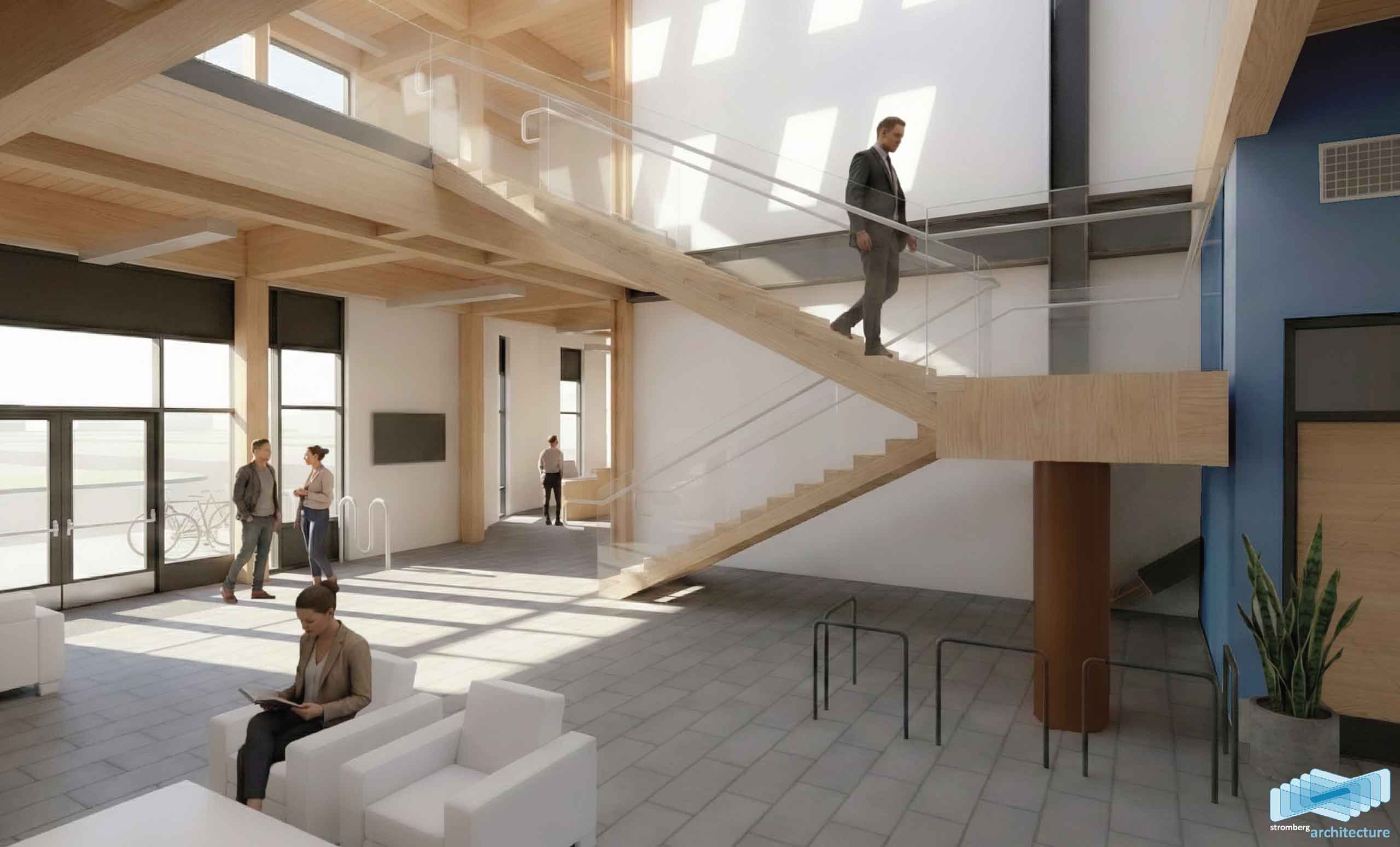 New AVH Health and Wellness Center interior stairs