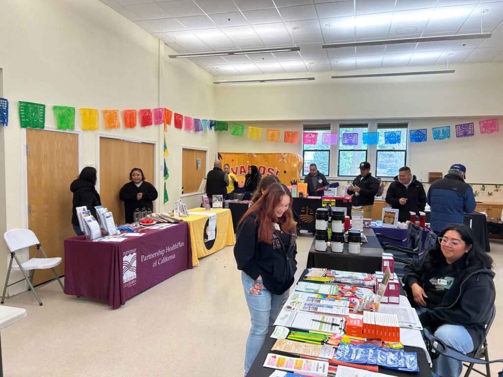 groups of people attending a health fair